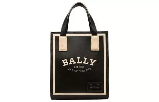 BALLY Сумка-шоппер Crystalia из телячьей кожи, мини-сумка, женская, черная