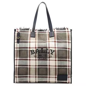 BALLY Сумка-шоппер из овчины, сумка для покупок, обычная женская, черно-белая