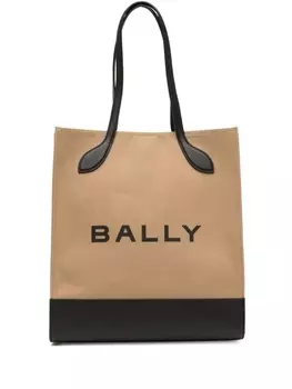 Bally сумка-тоут Bar с логотипом, коричневый