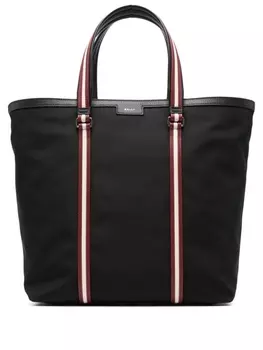 Bally сумка-тоут с полосками, черный