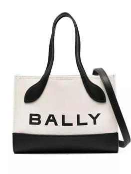 Bally сумка в стиле колор-блок с логотипом, нейтральный цвет