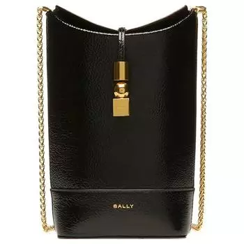 BALLY Сумка-ведро из коровьей кожи, сумка через плечо, мини, женская, черная