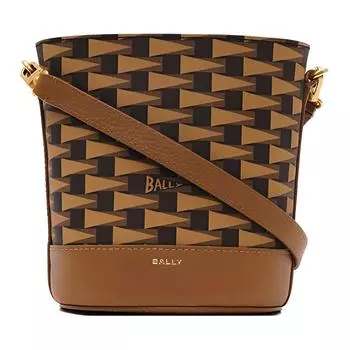 BALLY Сумки-ведра из термополиуретана, сумка через плечо, женская, несколько коричневых оттенков
