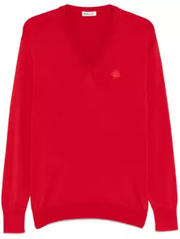 Bally свитер с вышитым логотипом, красный