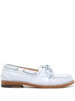 Bally топсайдеры с тиснением под кожу крокодила, синий