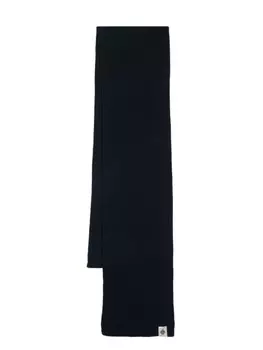 Bally вязаный шарф из мериносовой шерсти с логотипом, синий