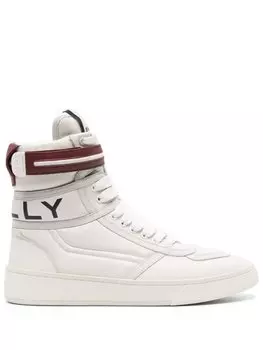 Bally высокие кроссовки с полосками, белый