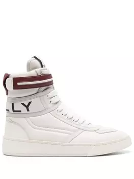 Bally высокие кроссовки с полосками, белый