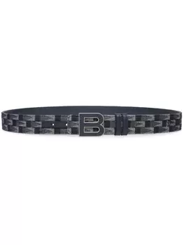 Bally жаккардовый ремень с узором Pennant, синий