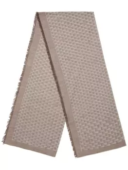 Bally жаккардовый шарф с бахромой, нейтральный цвет