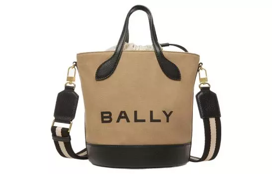 BALLY Женская сумка из ткани на одно плечо коричневого цвета