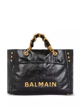 Balmain 1945 Мягкая кожаная сумка-тоут, черный