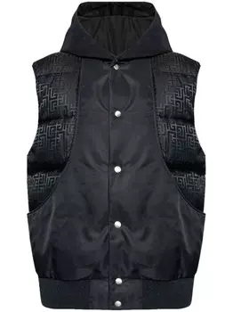 Balmain 4G пуховик с капюшоном, синий