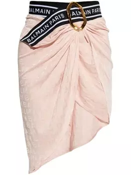 Balmain асимметричный саронг, розовый