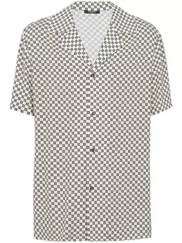 Balmain атласная рубашка с монограммой, нейтральный цвет