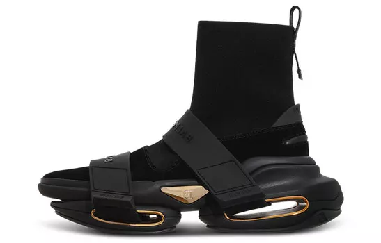 BALMAIN B-Bold High-Top Black Gold