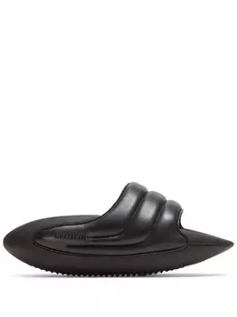 Balmain B-IT quilted platform slides, черный