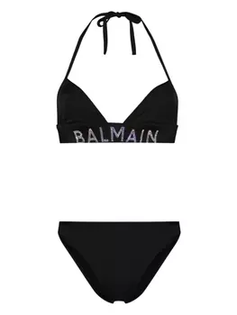 Balmain бикини с логотипом, черный