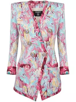 Balmain блейзер с принтом, розовый