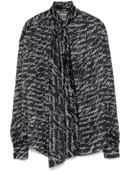 Balmain блузка с принтом Love Letter, черный