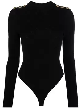 Balmain боди с открытой спиной, черный