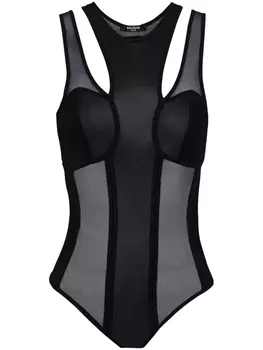 Balmain боди с вырезами, черный