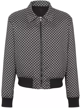 Balmain бомбер с монограммой, черный