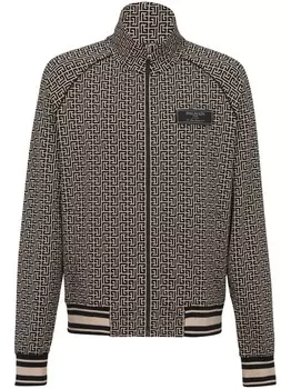 Balmain бомбер с монограммой, нейтральный цвет