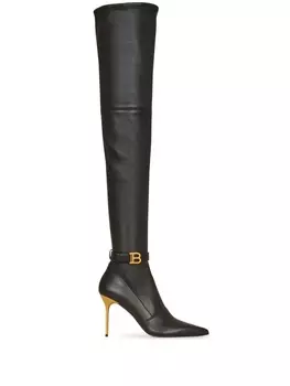 Balmain ботфорты на шпильке, черный