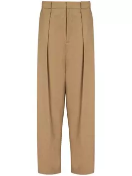 Balmain брюки со складками, нейтральный цвет