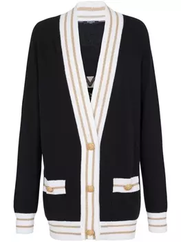 Balmain button-detail cardigan, черный