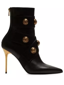Balmain button-embellished ankle boots, черный