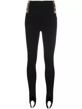 Balmain button-embellished stirrup leggings, черный