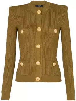 Balmain button-front knitted top, золотой