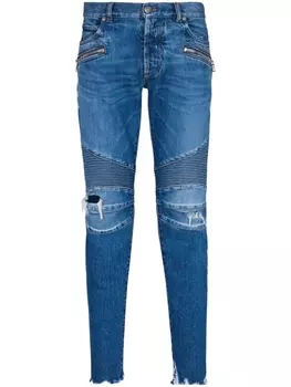 Balmain distressed-effect denim jeans, синий