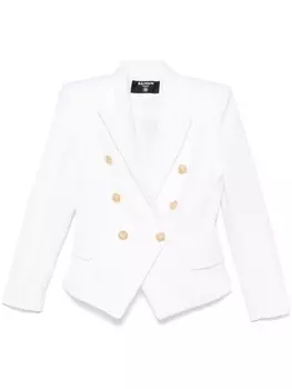 Balmain двубортный блейзер, белый
