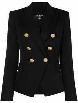Balmain двубортный блейзер, черный