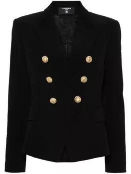 Balmain двубортный блейзер, черный