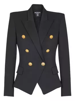Balmain двубортный жакет, черный