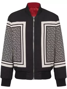 Balmain двусторонний бомбер с монограммой, черный