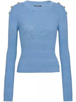 Balmain джемпер 6-Button в рубчик, синий