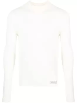 Balmain джемпер из шерсти мериноса с логотипом, нейтральный цвет
