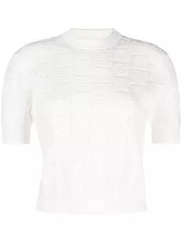 Balmain джемпер рыхлой вязки с монограммой, белый