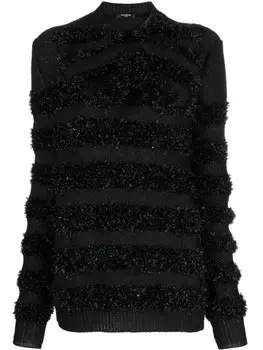 Balmain джемпер с эффектом металлик, черный