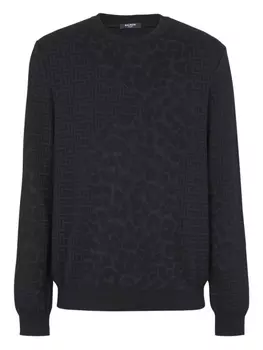 Balmain джемпер с леопардовым принтом, черный