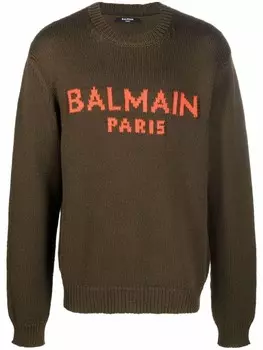 Balmain джемпер с логотипом, зеленый