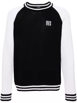 Balmain джемпер в стиле колор-блок, черный