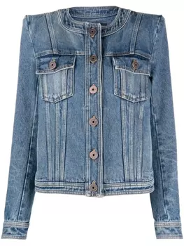 Balmain джинсовая куртка без воротника, синий