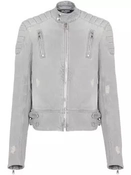 Balmain джинсовая куртка на молнии, серый