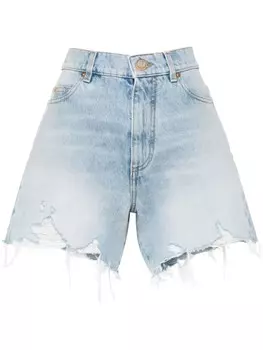 Balmain джинсовые шорты с завышенной талией, синий